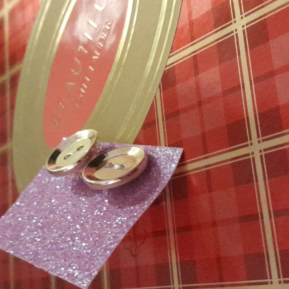 Gold Button Earrings 💛 - Picture 3 of 3